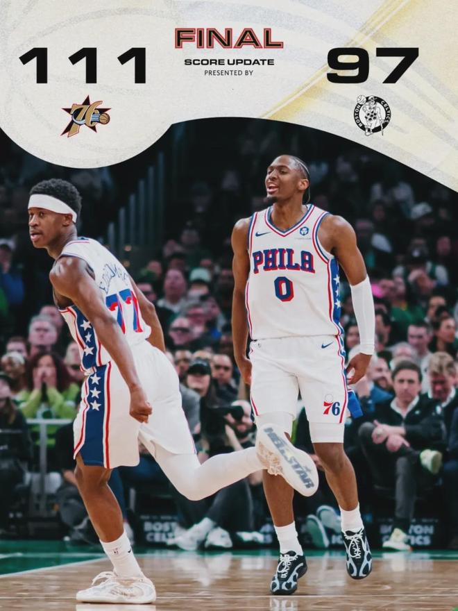 埃奇库姆爆发助76人逆转凯尔特人 王炸组合力克